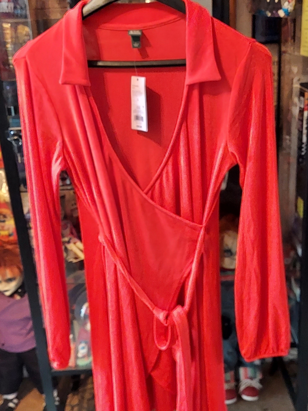 wild fable Red Wrap Midi Dress